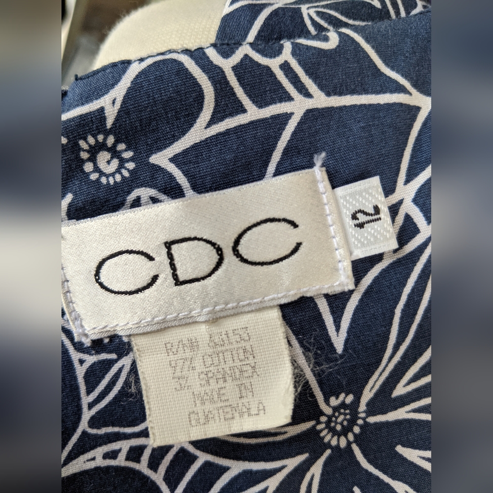 CDC Navy and White Floral Dress - Picture 3 of 6